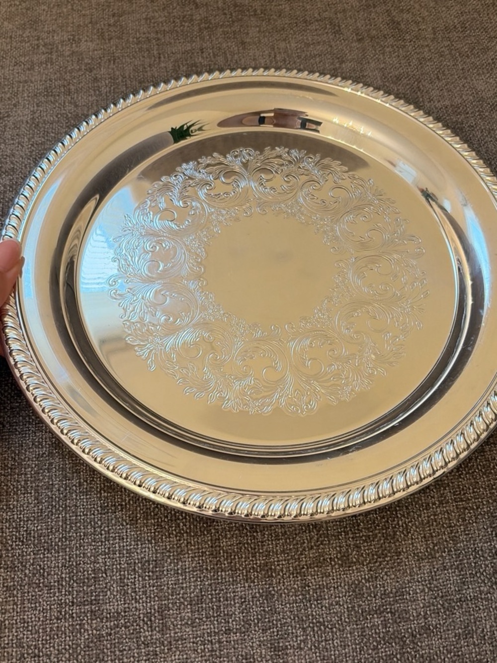 Sheridan Classic Silver plated Decorative Serving Tray - Elegant Embossed Design